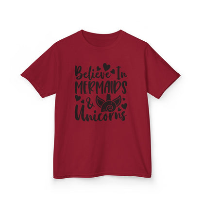 Kids Heavy Cotton™ Tee - Believe in Mermaids & Unicorns T-Shirt