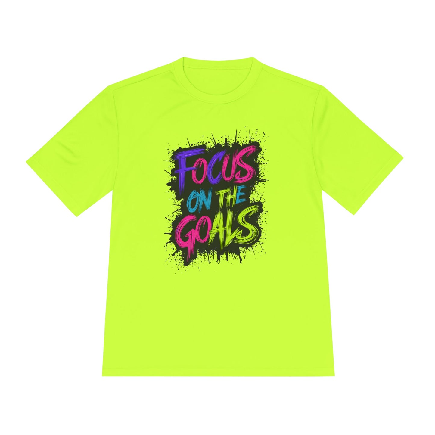 Colorful Motivational Fitness Tee for Active Lifestyle, Gym Shirt, Workout Shirt, Gift for Athletes, Focus on the Goals