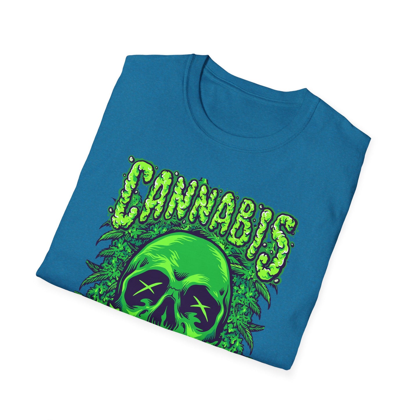 Green Skull Cannabis Unisex T-Shirt – Perfect for Stoner Culture and Everyday Wear