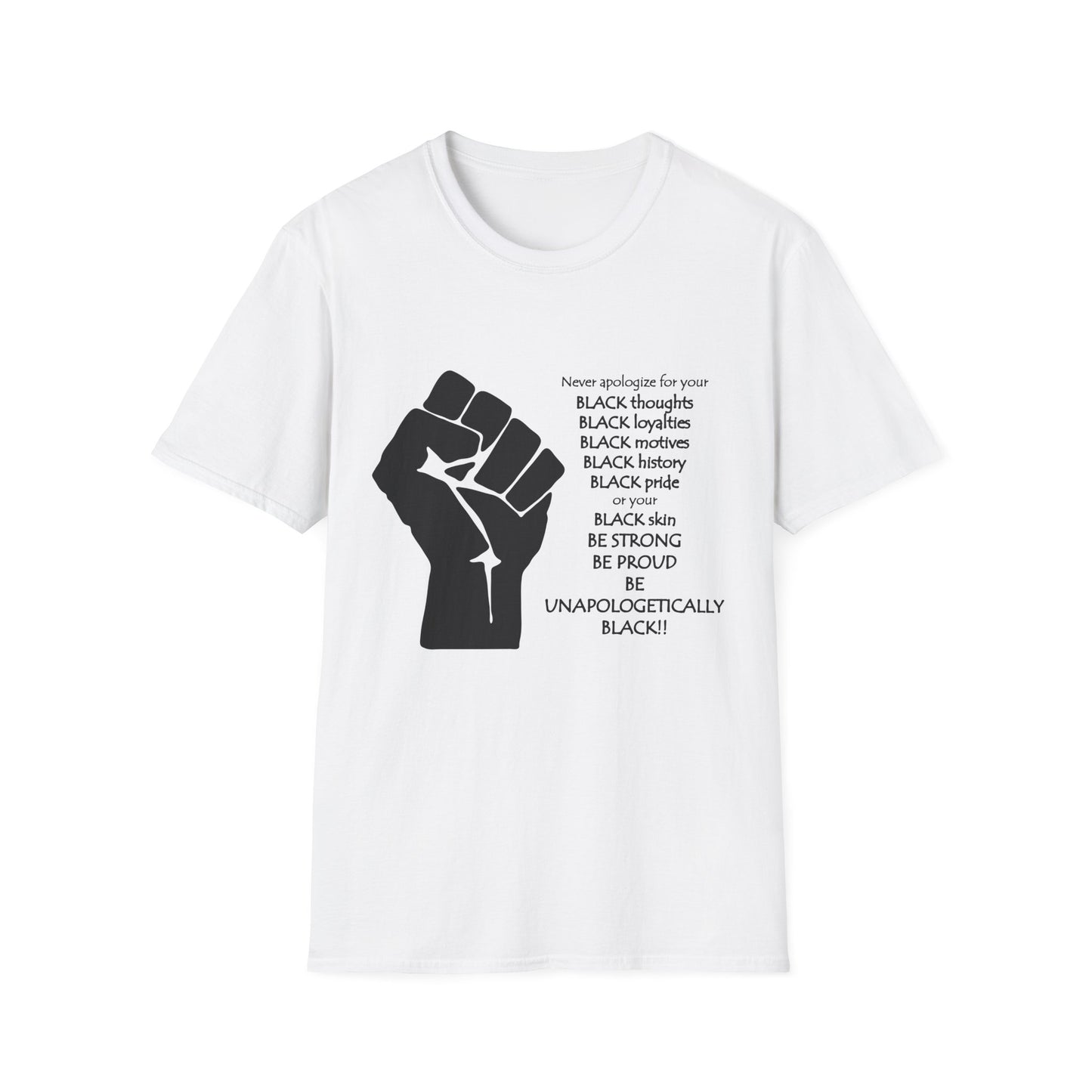 Empowerment Graphic T-Shirt: Unapologetically Black Tee, Activist Shirt, Social Justice Apparel, Inclusive Fashion, Statement Wear