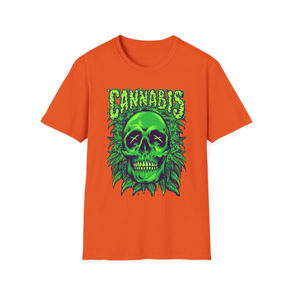 Green Skull Cannabis Unisex T-Shirt – Perfect for Stoner Culture and Everyday Wear