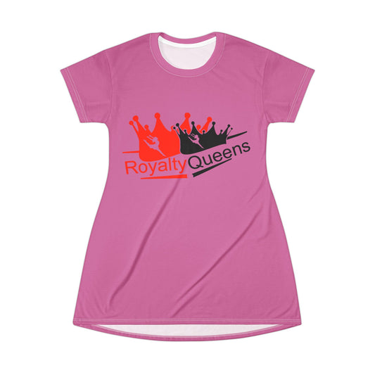 Royalty Queens T-Shirt Dress - Stylish Pink Dress for Confident Women
