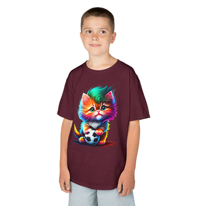 Colorful Cat Soccer Kids Heavy Cotton™ Tee