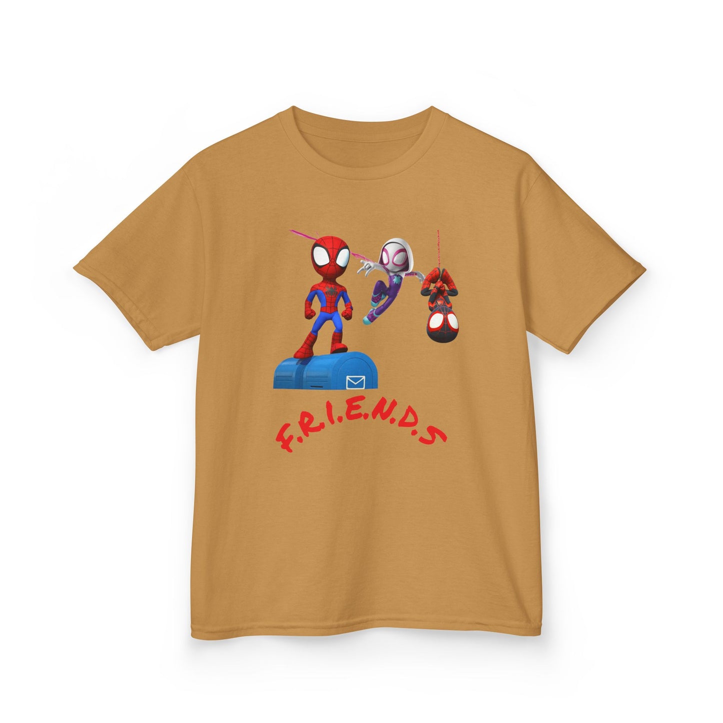 Kids' Friends Spider-Man Tee - Fun & Colorful Cotton T-Shirt for Young Superheroes