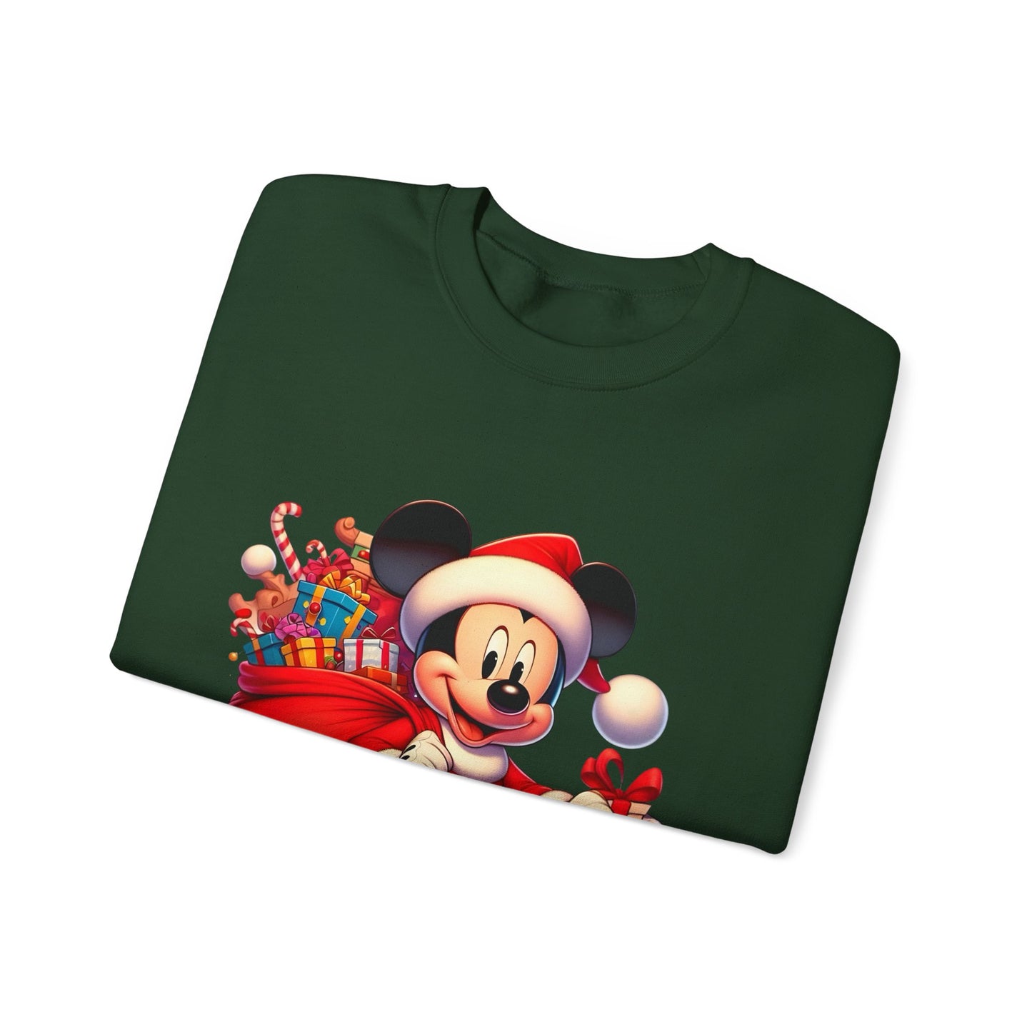 Christmas Mickey Crewneck Sweatshirt — Santa Mickey with Gifts Holiday Sweatshirt