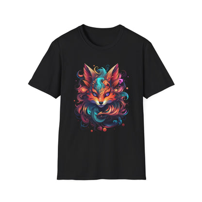 Colorful Fox Illustration Unisex T-Shirt - Vibrant Art Tee