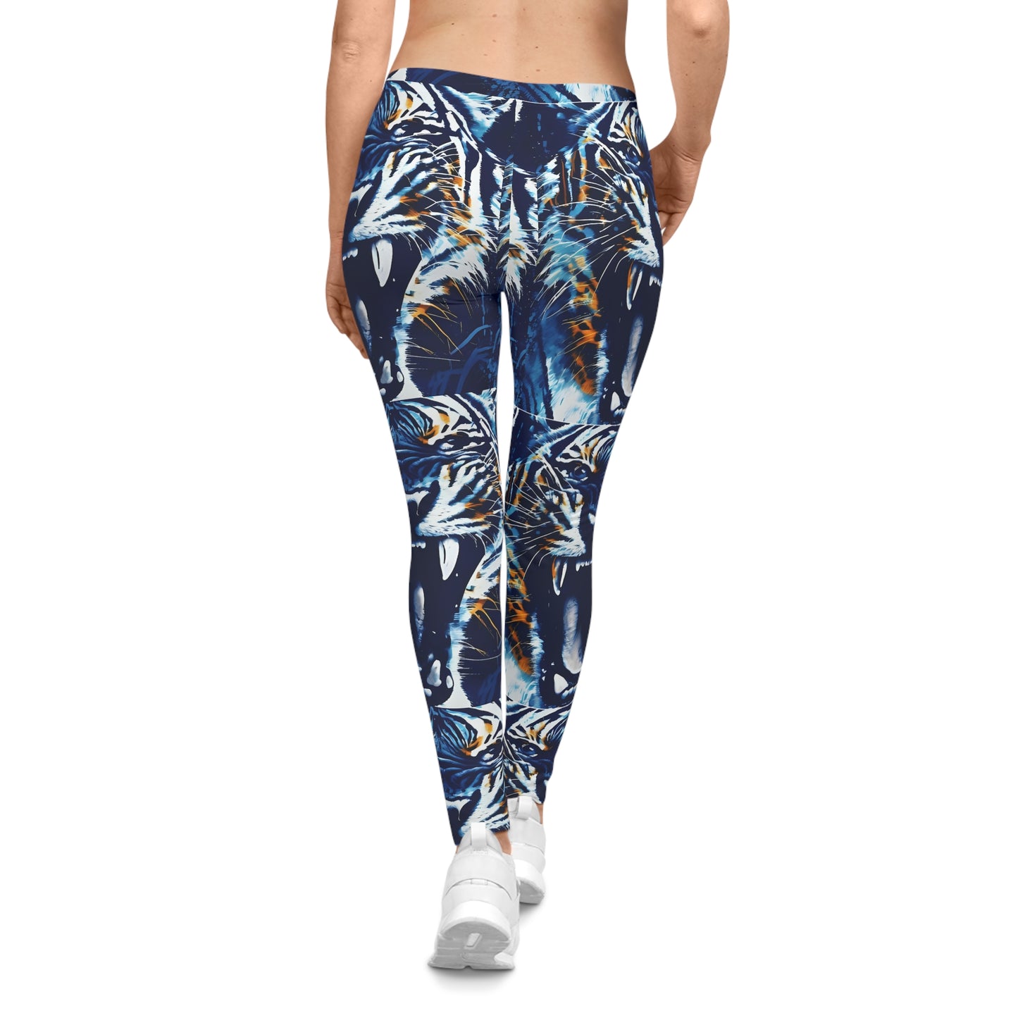 Fierce Tiger Print Leggings, Statement Activewear, Yoga Pants, Casual Fitness Wear, Gifts for Animal Lovers, Wild Print Tights