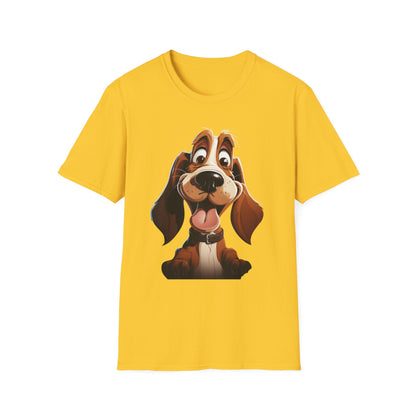 Cute Cartoon Dog Unisex Softstyle T-Shirt - Perfect for Pet Lovers