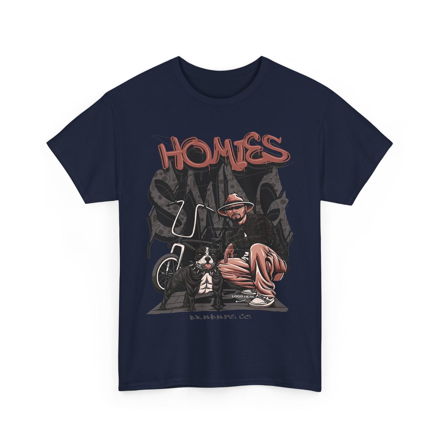 Graphic Unisex Heavy Cotton Tee - 'Homies' Casual Style