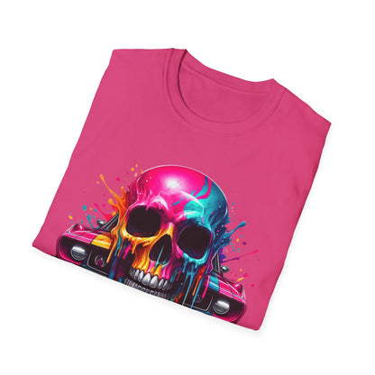 Vibrant Skull & Car Unisex Softstyle T-Shirt