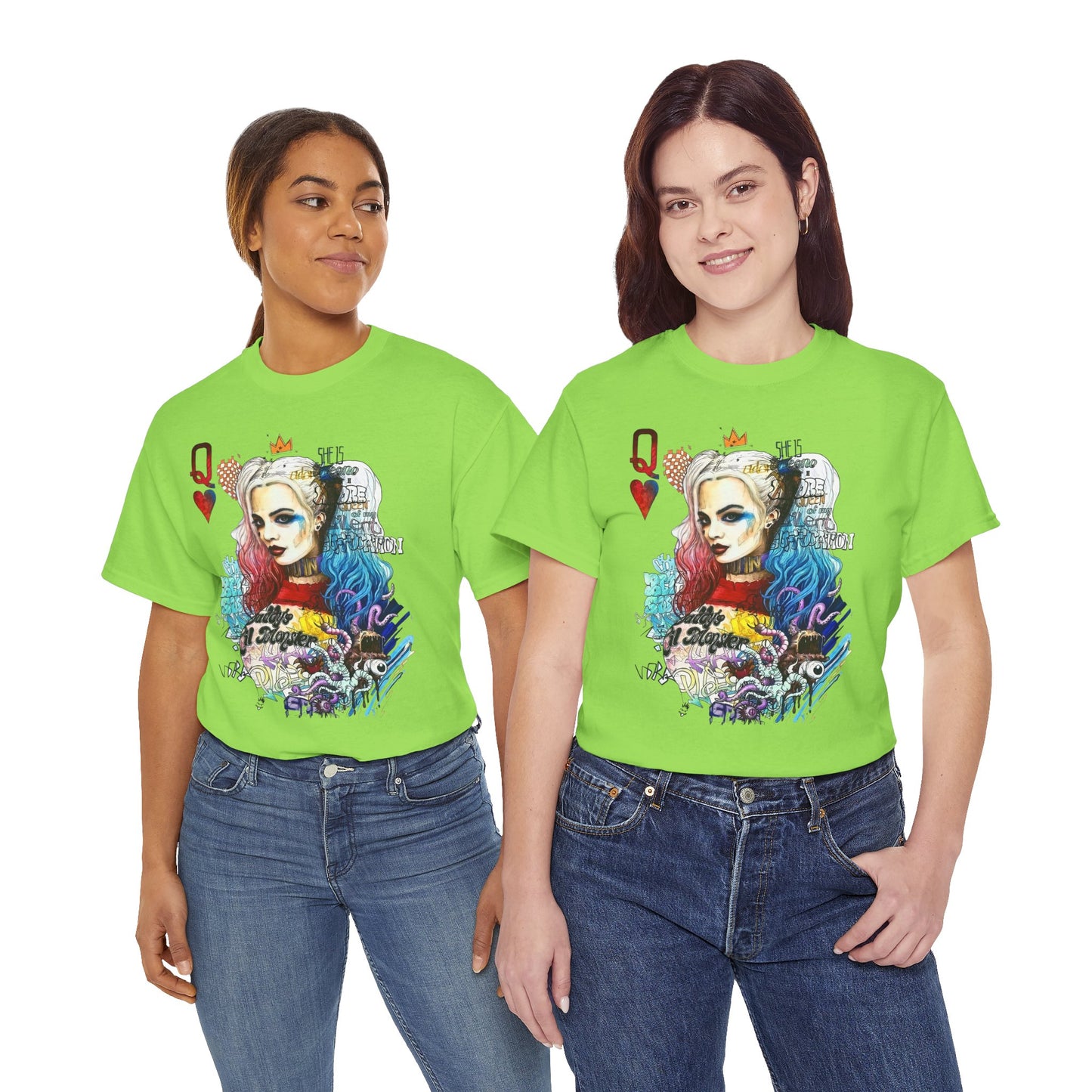 Harley Quinn Inspired Unisex Heavy Cotton Tee - Bold Graphic Design