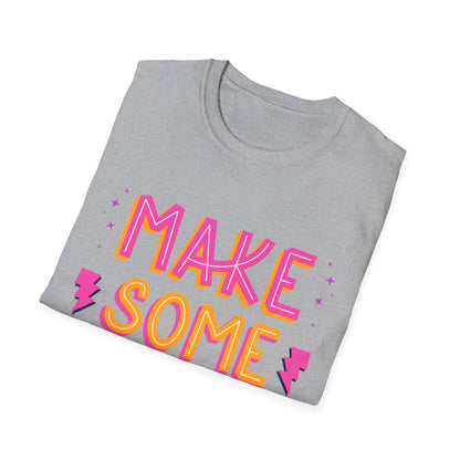 Make Some Noise Unisex Softstyle T-Shirt, Music Lovers Tee, Party Shirt, Gift for Friends, Festival Attire
