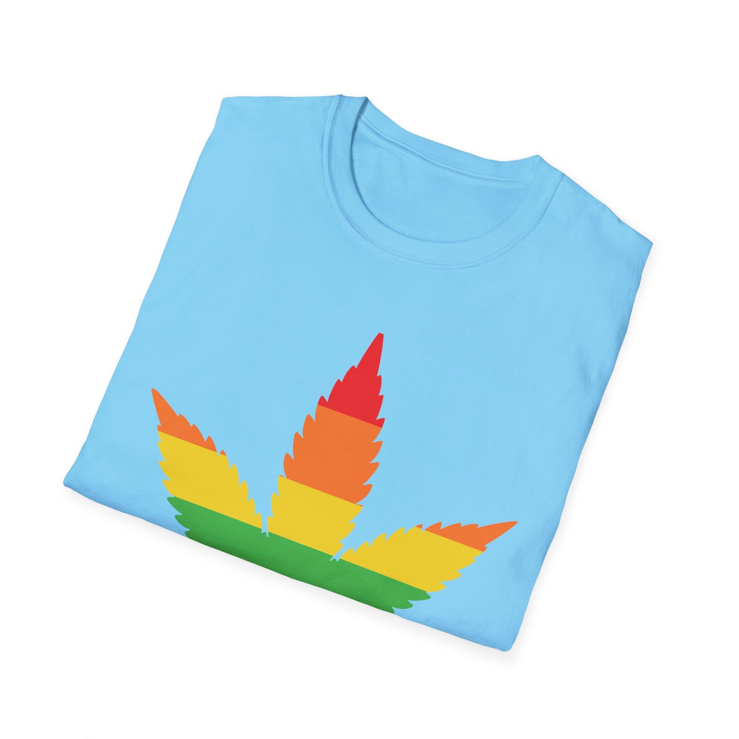 Rainbow Cannabis Leaf T-Shirt, Pride Shirt, LGBTQ+ Apparel, Gift for Cannabis Lovers, Summer Fashion, Unisex Tee