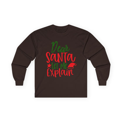 Unisex Holiday Long Sleeve Tee - Perfect for Christmas, Family Gatherings, Fun Gift, Cozy Winter Wear, Dear Santa Design