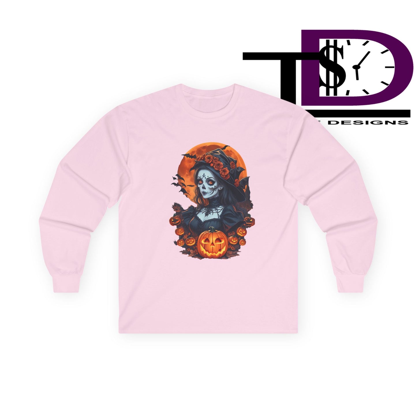 Halloween Graphic Long Sleeve Tee, Spooky Shirt, Unisex Fall Apparel, Halloween Costume, Autumn Sweatshirt, Pumpkin Design