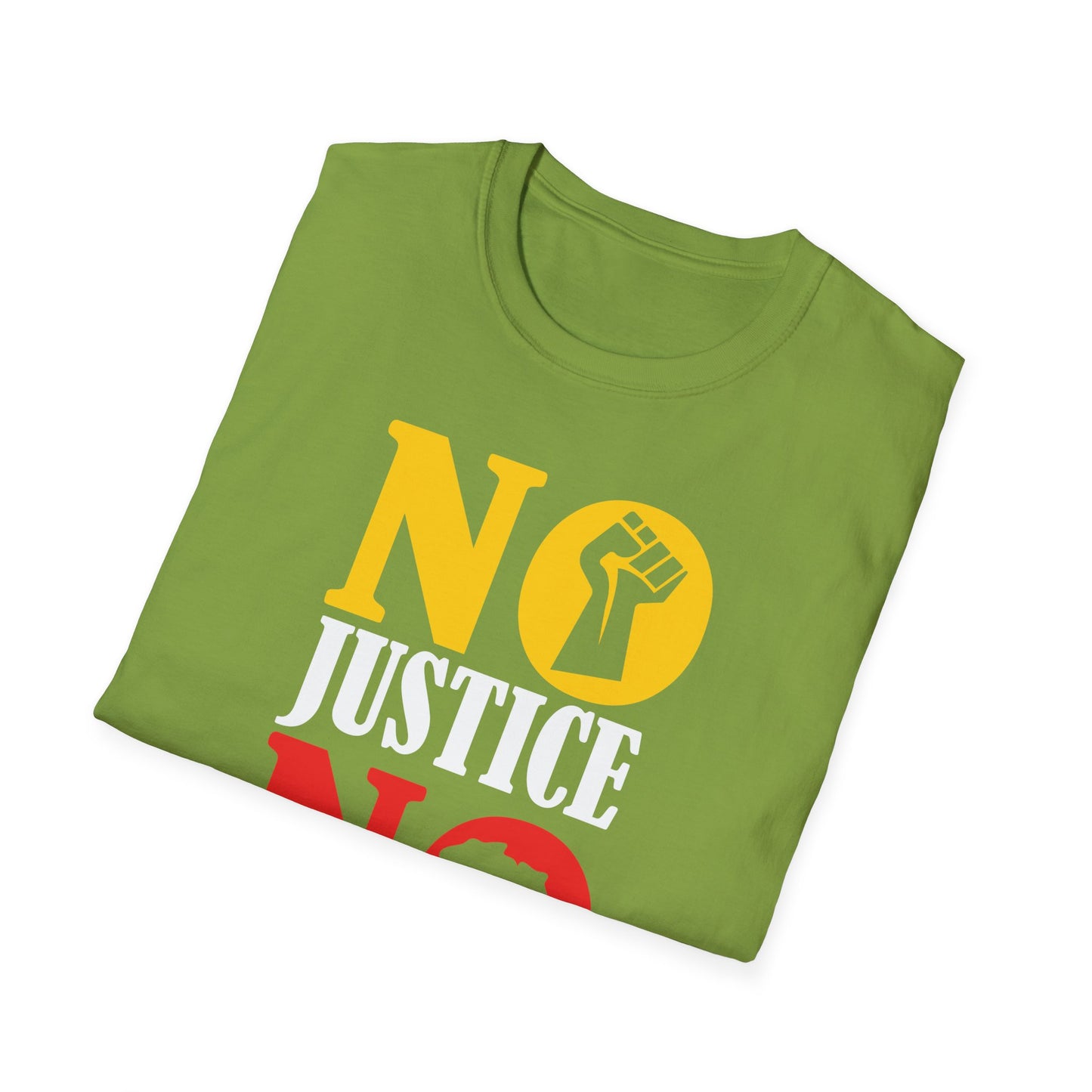 Justice No Peace T-Shirt | Unisex Softstyle Tee | Activism Apparel | Social Justice Gift | Orange Protest Shirt | Statement Tee