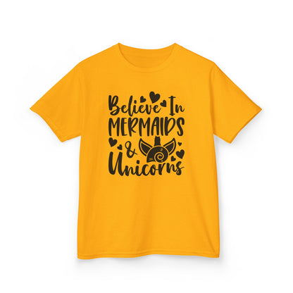 Kids Heavy Cotton™ Tee - Believe in Mermaids & Unicorns T-Shirt
