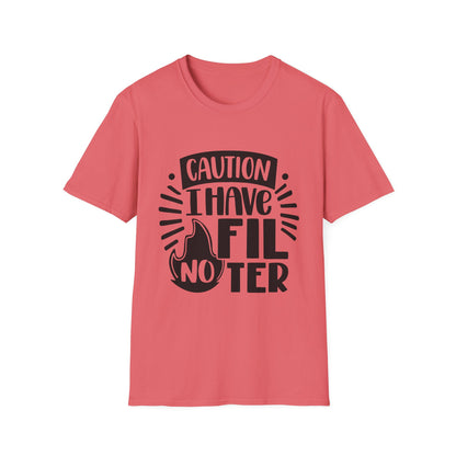 Caution: I Have No Filter Unisex Softstyle T-Shirt - Fun and Quirky Graphic Tee for Casual Wear