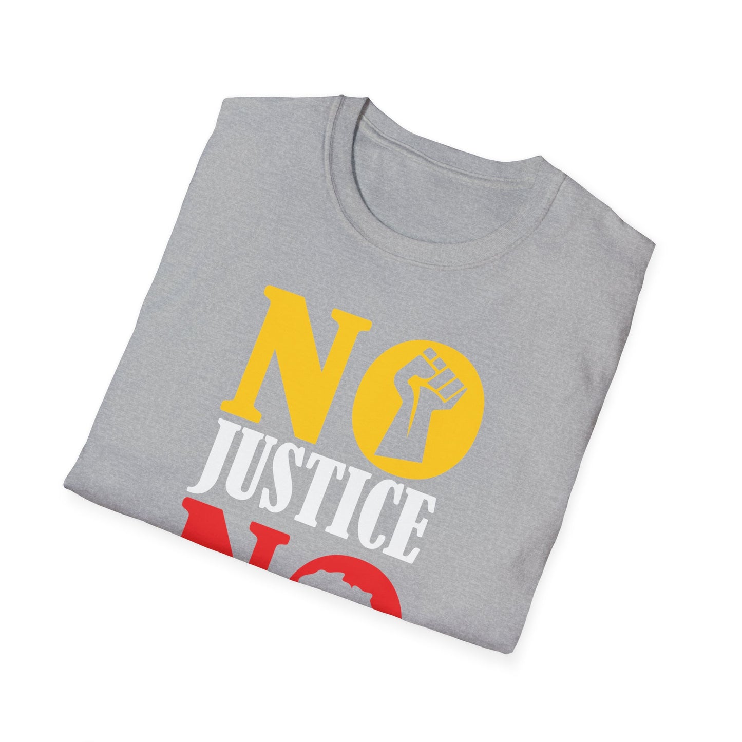 Justice No Peace T-Shirt | Unisex Softstyle Tee | Activism Apparel | Social Justice Gift | Orange Protest Shirt | Statement Tee