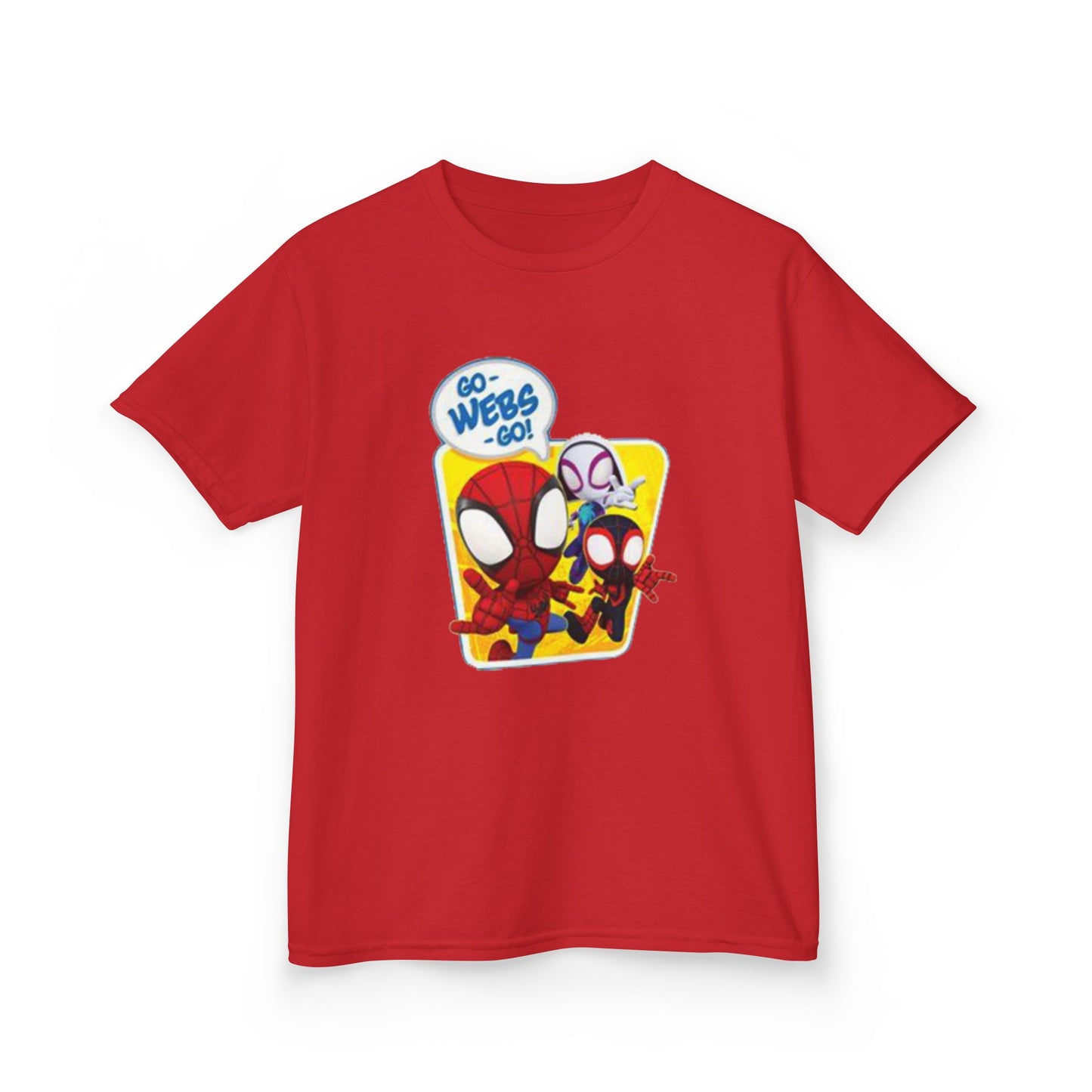 Spiderman Kids Heavy Cotton Tee - Playful Superhero Shirt for Young Fans