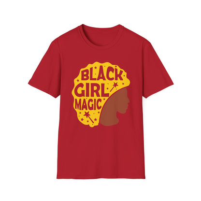 Empowerment Tee: Black Girl Magic Unisex Softstyle T-Shirt, Affirmation Shirt, Gift for Her, Inspirational Apparel, Cultural Pride Wear
