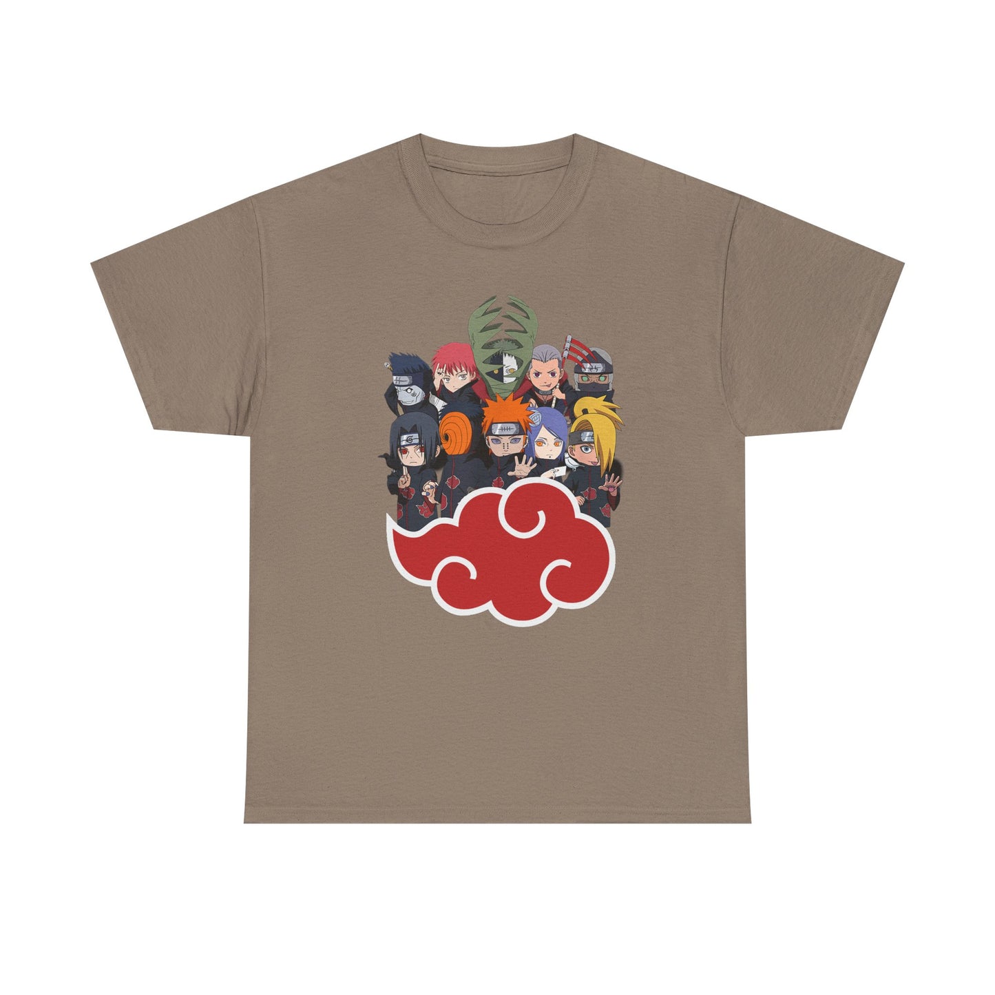 Anime-Inspired Unisex Heavy Cotton Tee - Naruto Characters Design