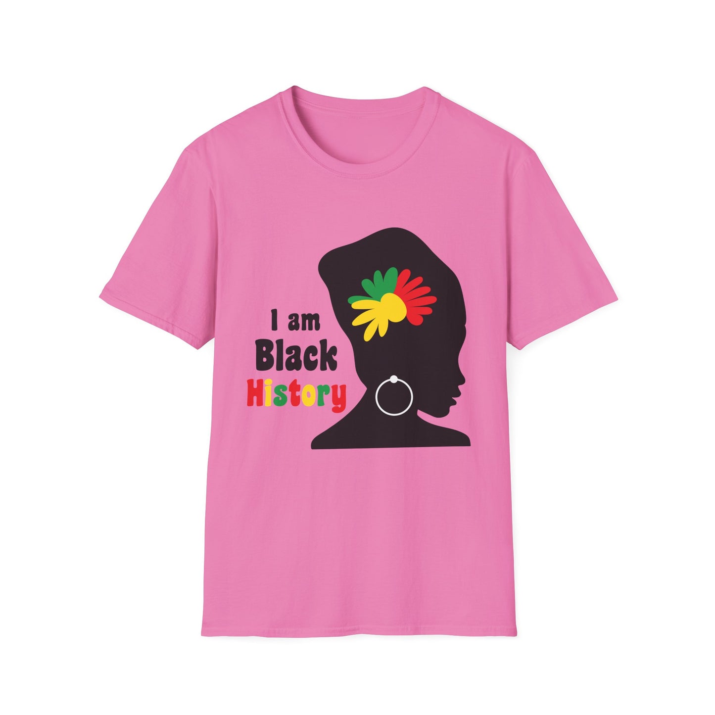 I Am Black History Unisex Softstyle T-Shirt | Black History Month Gift, Empowerment Shirt, Cultural Pride Tee, Education Awareness