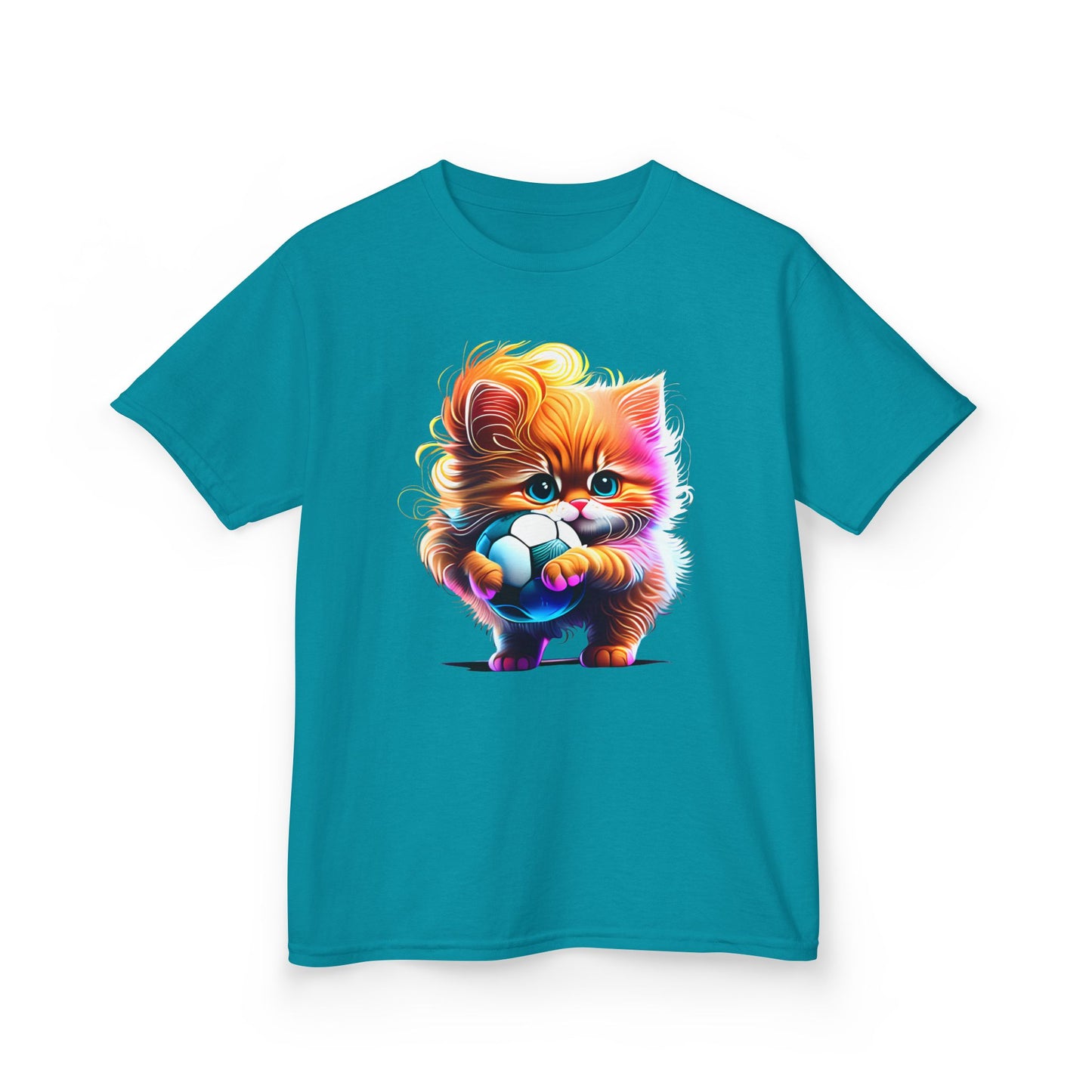 Colorful Kitten Kids Tee - Fun, Playful Cotton T-Shirt for Cat Lovers