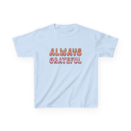 Kids Grateful Tee, Cute Kids Shirt, Positive Vibes T-Shirt, Gratitude Apparel, Gifts for Kids, Everyday Wear, Birthday Gift