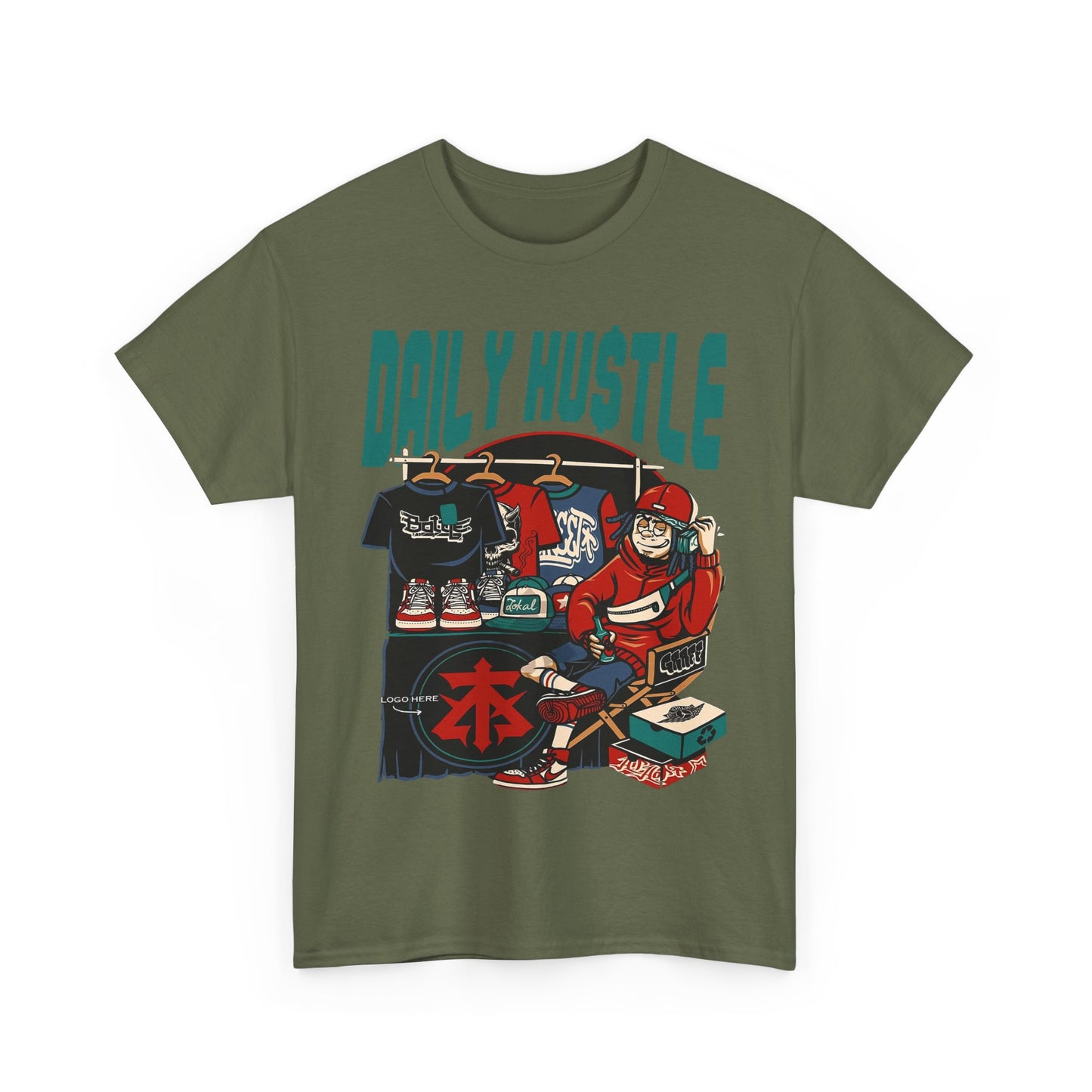 Daily Hustle Unisex Heavy Cotton Tee - Urban Streetwear for Creatives