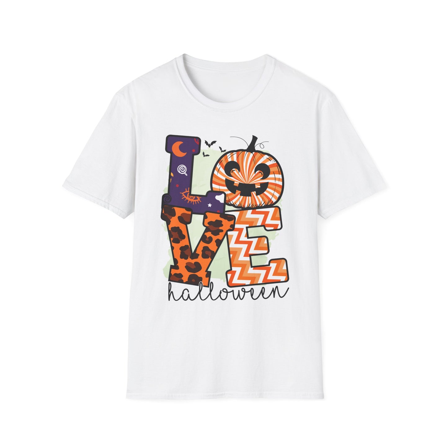 Halloween Love T-Shirt | Unisex Softstyle Tee for Fall | Spooky Season Apparel | Cute Halloween Shirt | Gift for Ghost Lovers