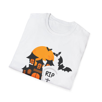 Spooky Halloween T-Shirt, Unisex Softstyle Tee, Pumpkin and Haunted House Design, Fun Fall Shirt, Perfect for Halloween Parties, Trick [...]