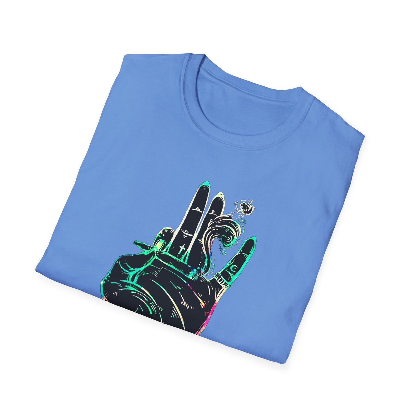 Psychedelic Hand Design Unisex T-Shirt - Softstyle, Casual Vibe