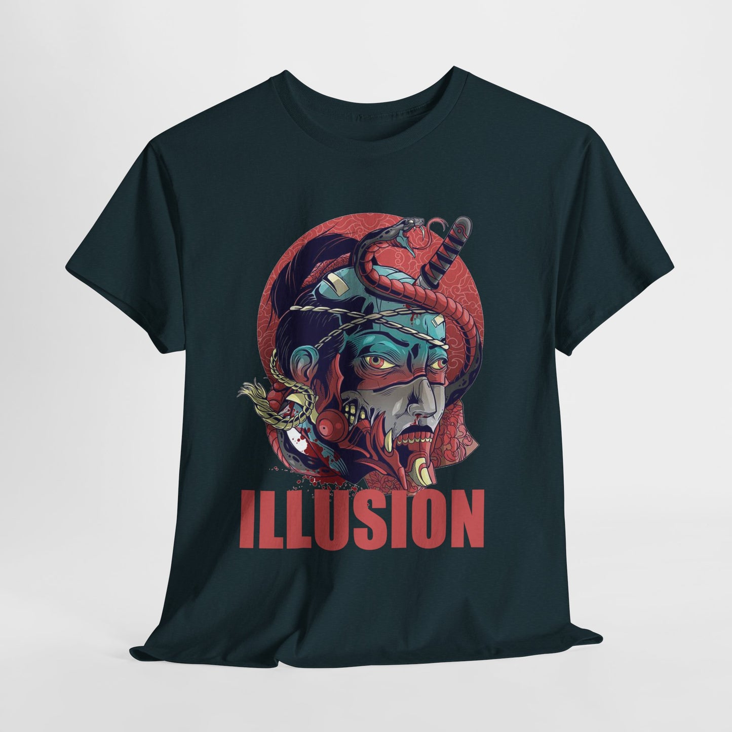 Artistic Unisex Heavy Cotton Tee - 'ILLUSION' Graphic Design