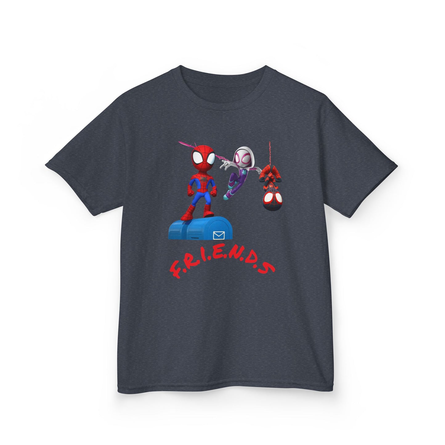 Kids' Friends Spider-Man Tee - Fun & Colorful Cotton T-Shirt for Young Superheroes