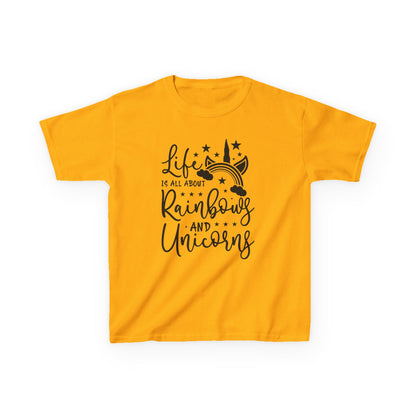 Kids Rainbow Unicorn Tee - Life is All About Fun