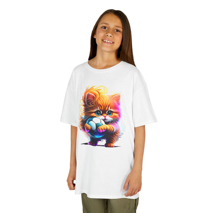 Colorful Kitten Kids Tee - Fun, Playful Cotton T-Shirt for Cat Lovers