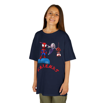 Kids' Friends Spider-Man Tee - Fun & Colorful Cotton T-Shirt for Young Superheroes
