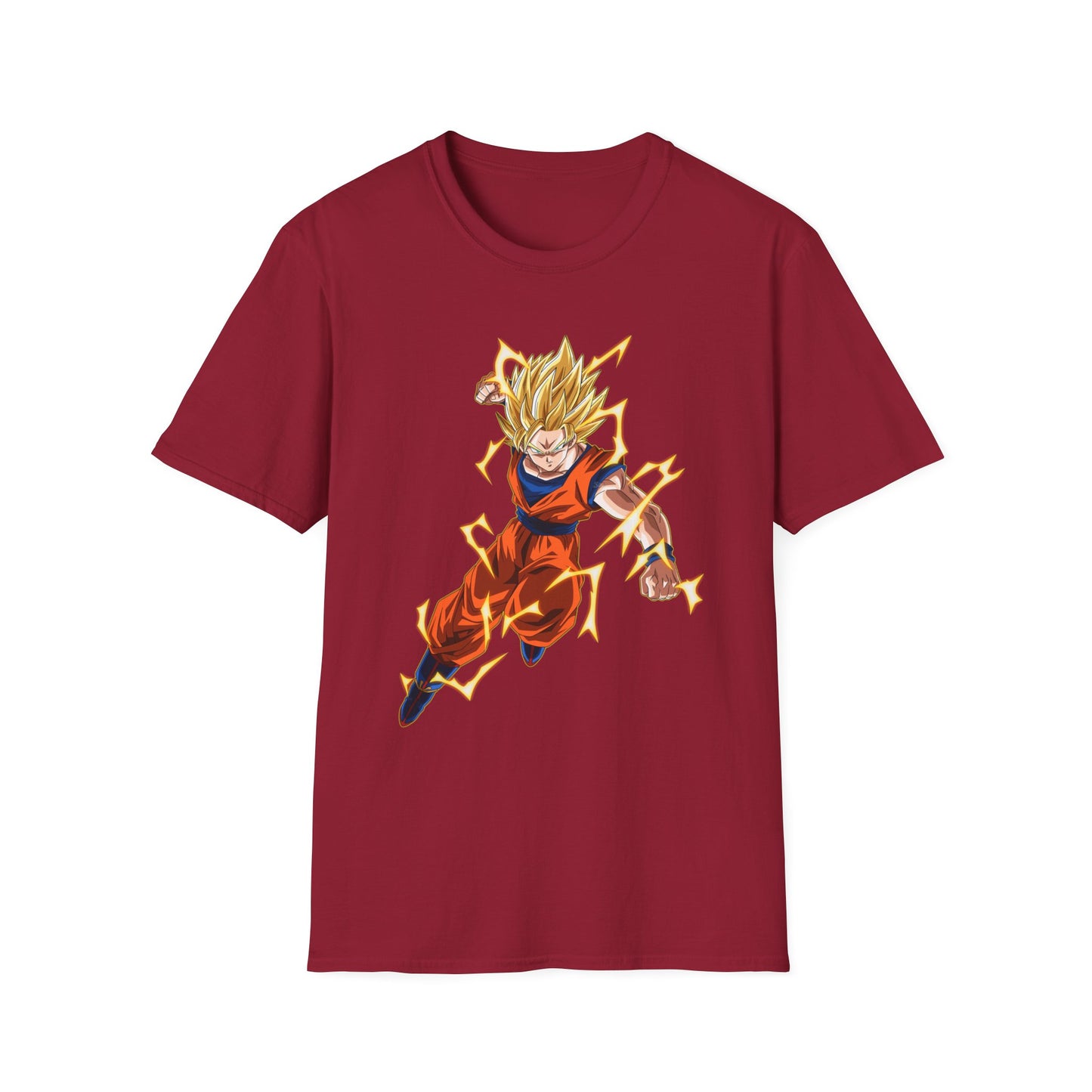 Super Saiyan Goku Unisex Softstyle T-Shirt, Anime Shirt, Dragon Ball Z Tee, Gift for Fans, Streetwear Apparel