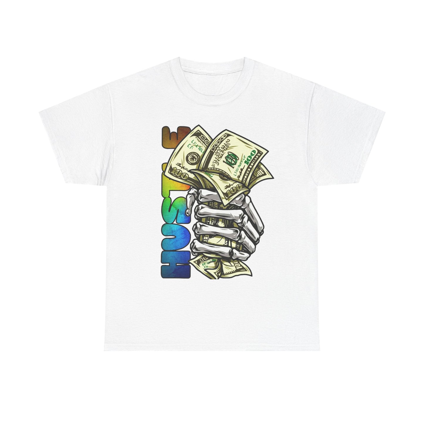 Unisex Heavy Cotton Tee - 'Hustle' Graphic Tee with Money Design
