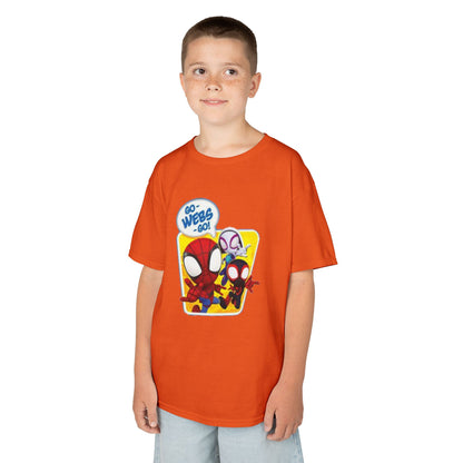 Spiderman Kids Heavy Cotton Tee - Playful Superhero Shirt for Young Fans