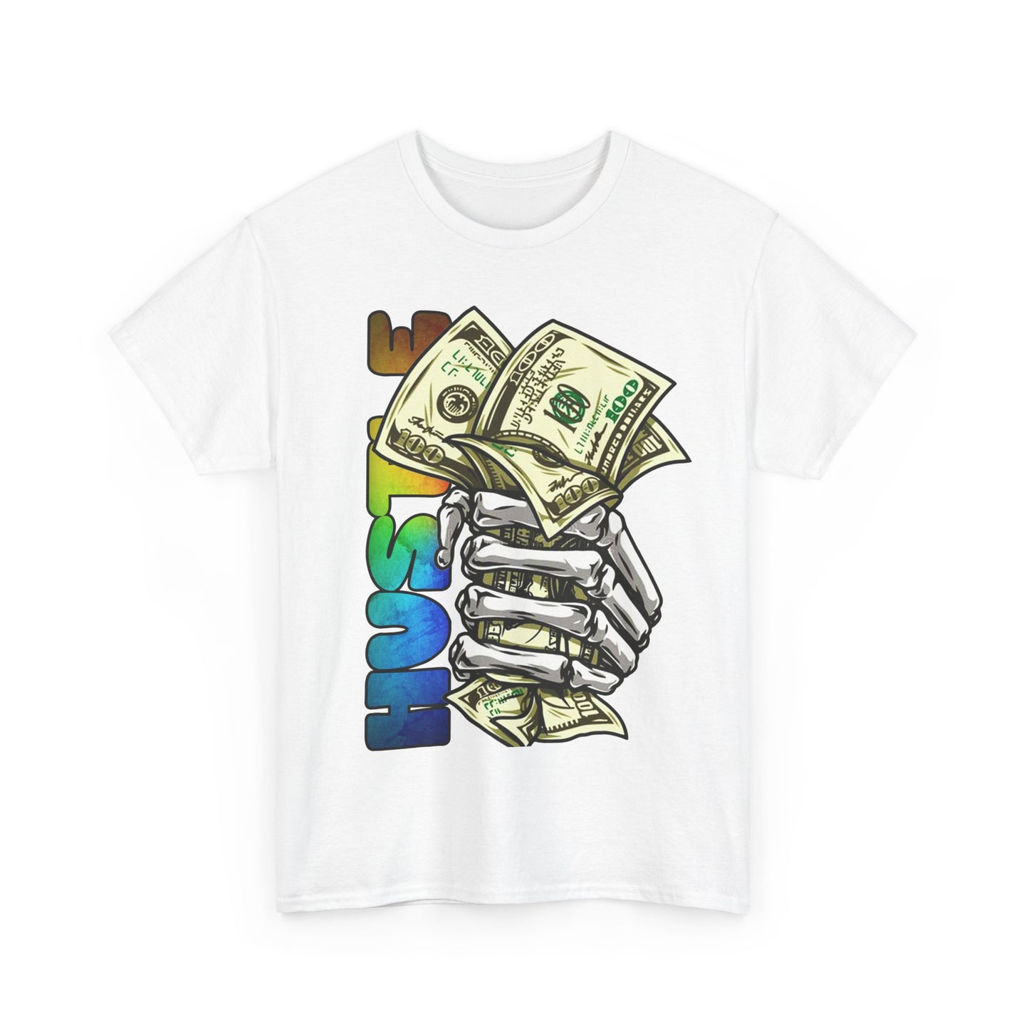 Unisex Heavy Cotton Tee - 'Hustle' Graphic Tee with Money Design