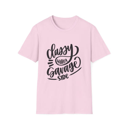 Classy with a Savage Side Unisex Softstyle T-Shirt - Trendy Graphic Tee for Casual Wear