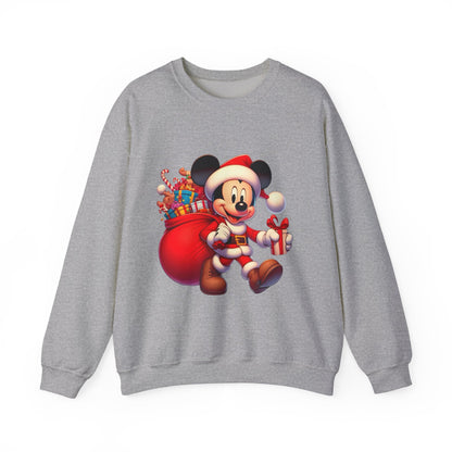 Christmas Mickey Crewneck Sweatshirt — Santa Mickey with Gifts Holiday Sweatshirt