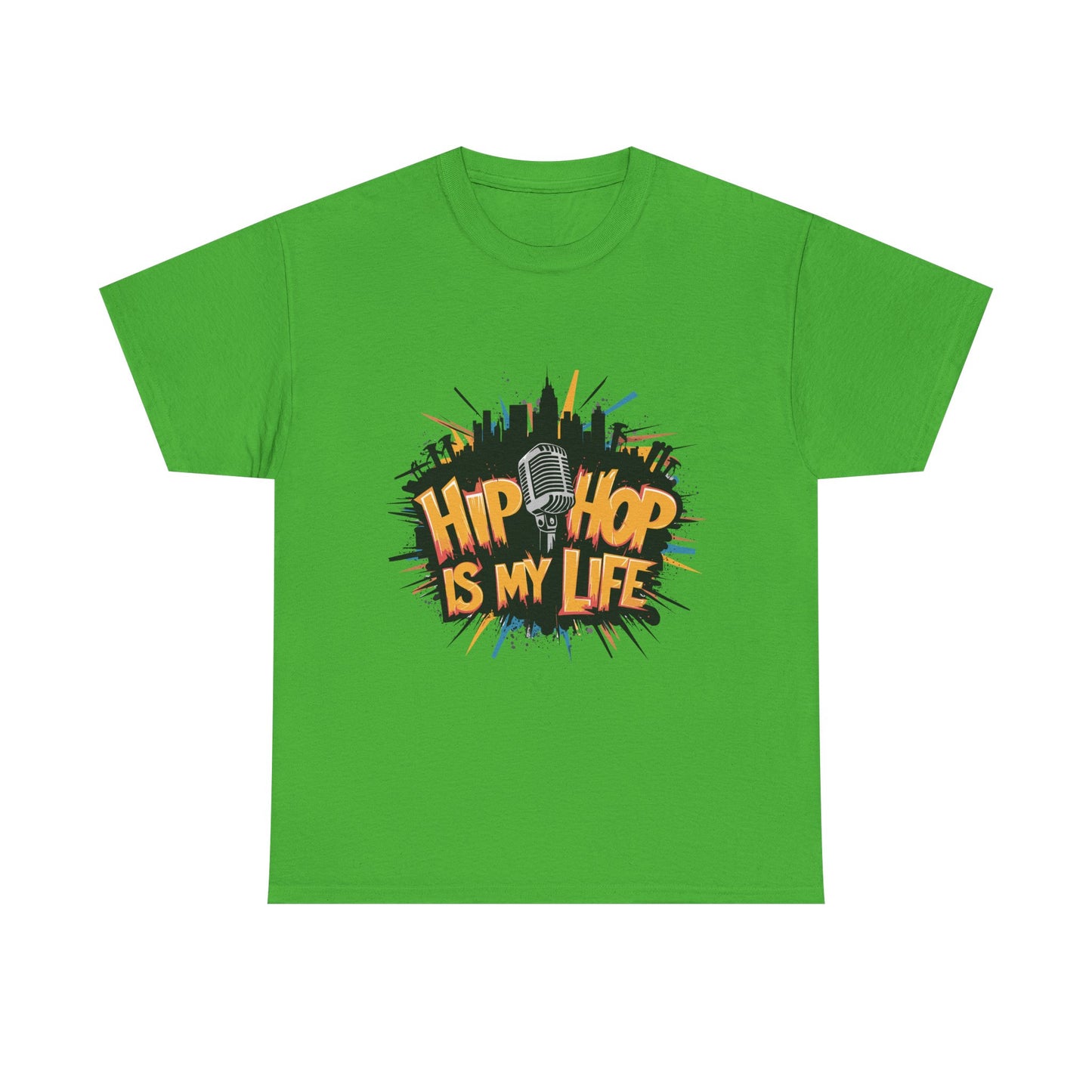 Hip Hop Is My Life Unisex Heavy Cotton Tee, Music Lover Gift, Streetwear T-Shirt, Cool Graphic Tee, Youthful Style, Everyday Casual Wear