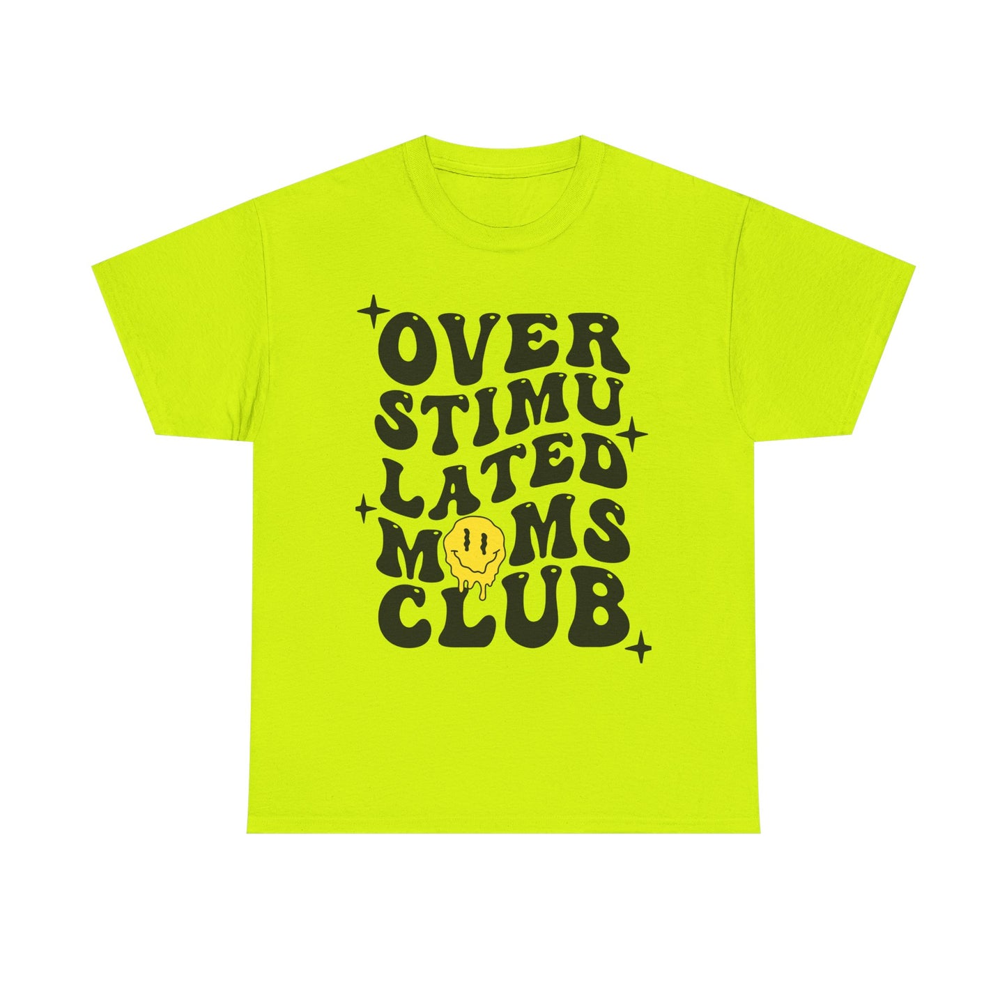 Overstimulated Moms Club Unisex Heavy Cotton Tee - Vibrant Orange T-Shirt for Busy Moms
