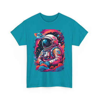 Cosmic Astronaut Unisex Heavy Cotton Tee - Galaxy Graphic T-Shirt