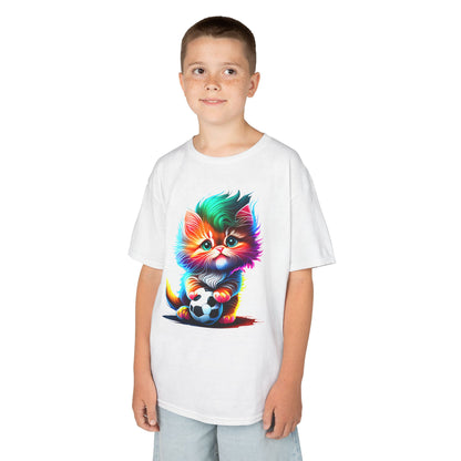 Colorful Cat Soccer Kids Heavy Cotton™ Tee