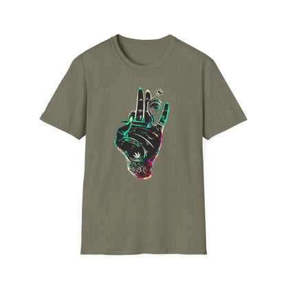 Psychedelic Hand Design Unisex T-Shirt - Softstyle, Casual Vibe