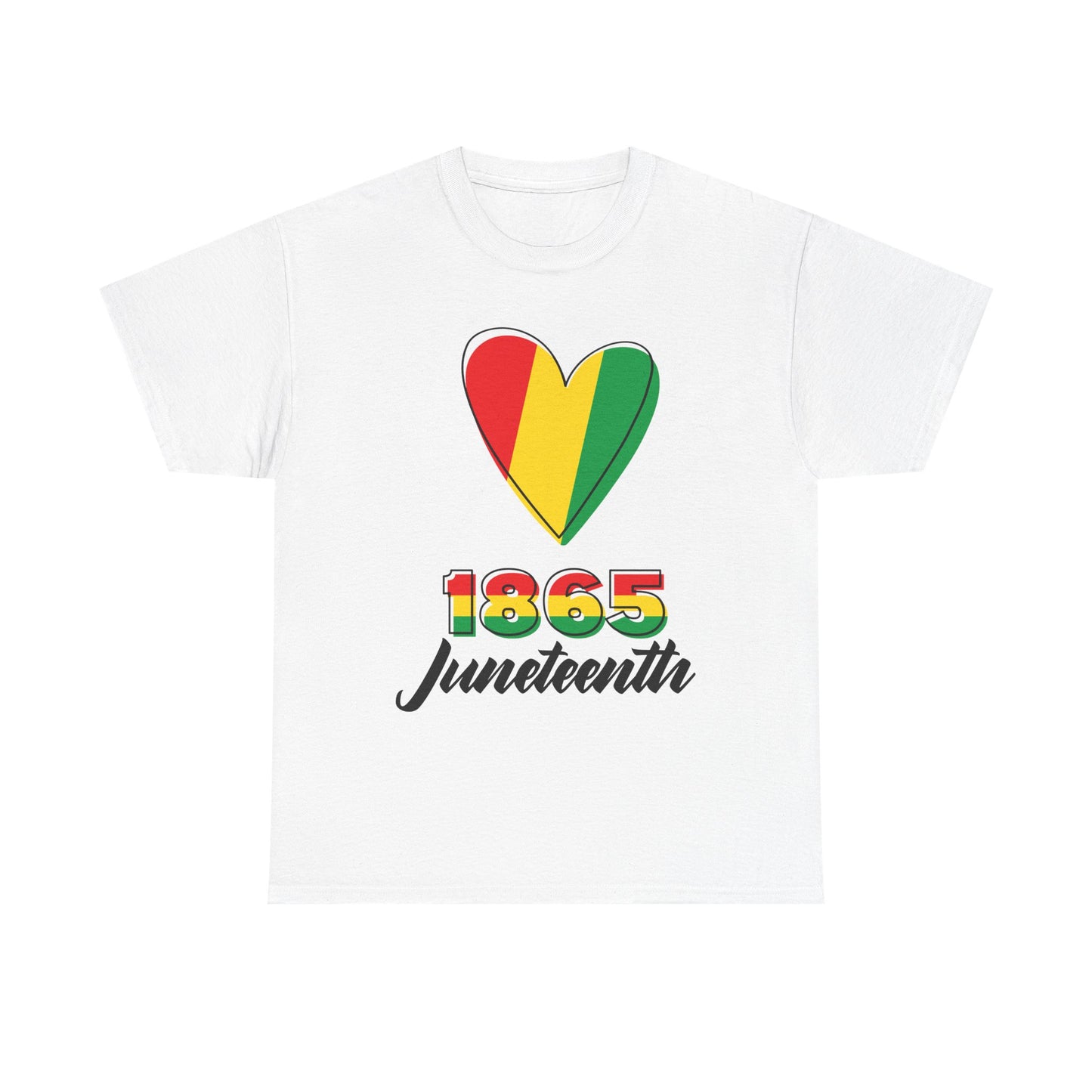 Juneteenth Heart Unisex Heavy Cotton Tee, Celebrate Freedom, Heritage Spirit Shirt, Black History Month Gift, Casual Tee for All